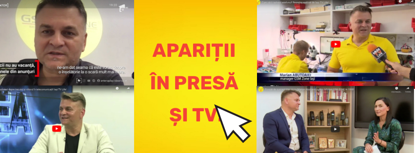 GSM Zone în presă și TV Colaj cu apariții în presă și la TV ale echipei GSM Zone