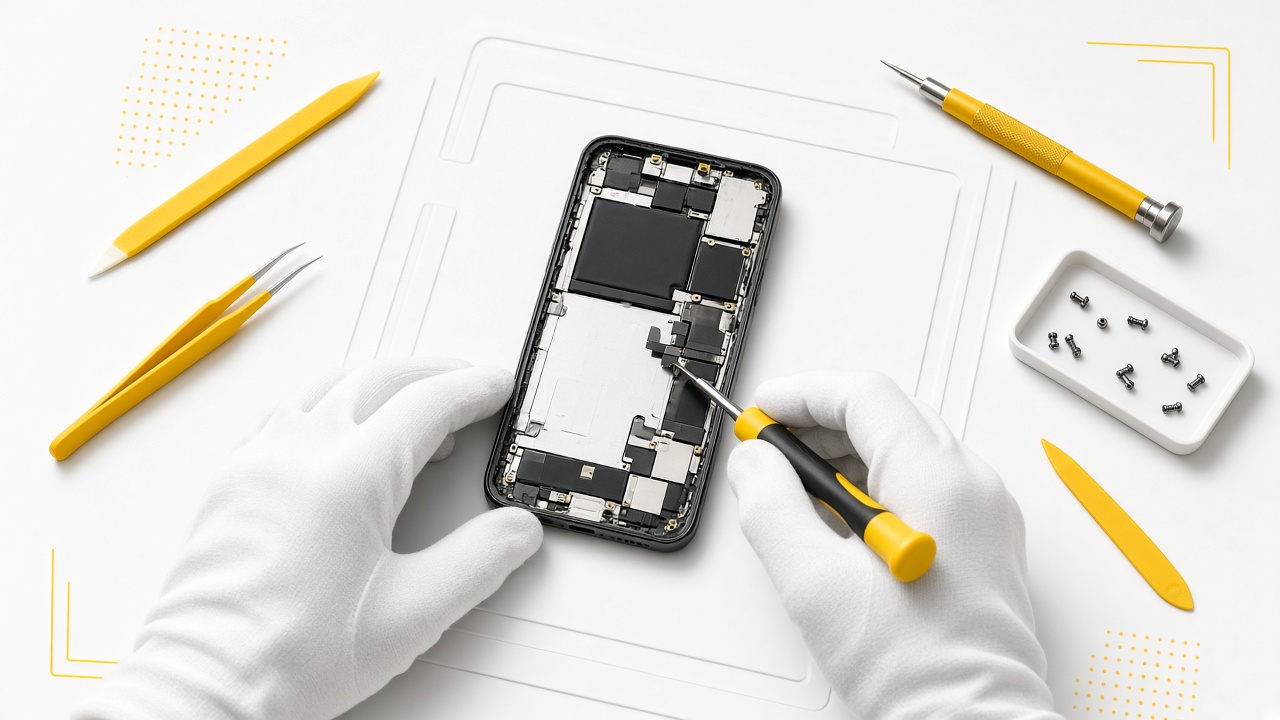 Tehnician GSM Zone repară un iPhone în Iași
